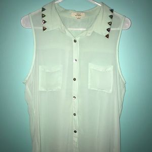 BOGO FREE: Sheer button-up tank